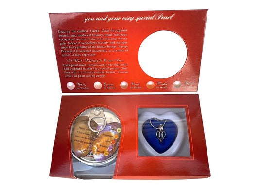 Make a Wish Pearl Necklace Gift Set – Real Oyster with Pearl & Cage Pendant,