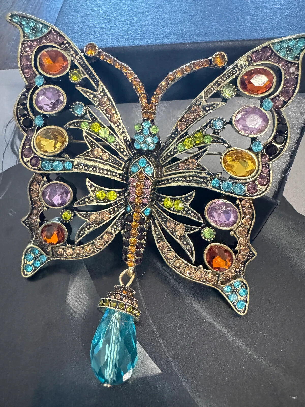 Rhinestone Butterfly Brooch Women Unisex Pin Party Casual