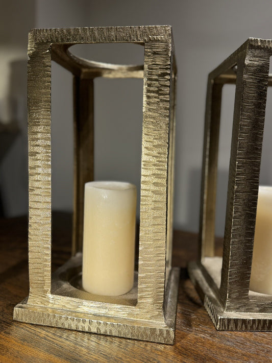 Set Of 2 Napa Shampain NAPA CHAMPAGNE GOLD ISABELLA LANTERN Candleholders