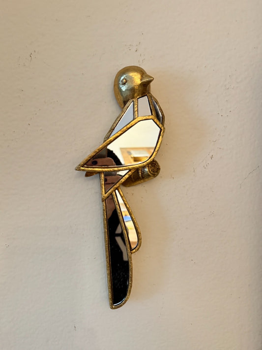 Elegant Golden-Tone Sparrow Wall Decor, 11x4 Inches - Resin Crafted with Reflect