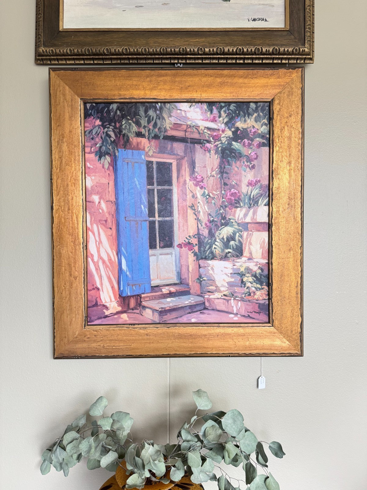 Original Oil Painting by Kiku Roett. ''Blue Door "29''x27''