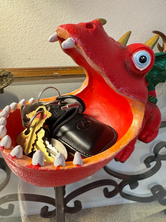 Resin Red Dragon Unique Storage for Keys, Coins, or Candy
