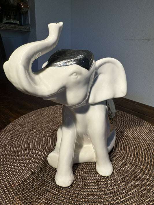 Vintage Porcelain Elefant figurine Handmade Art Home Decor