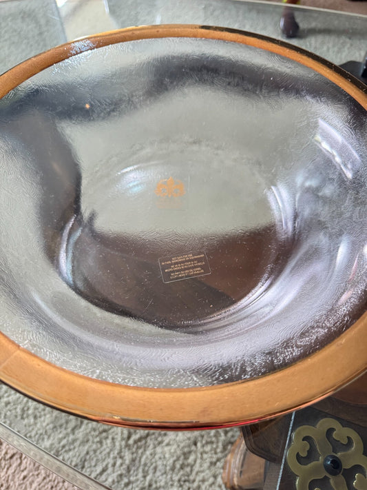 Set of 2 Italian Handcrafted Glass Bowls with Gold Rim – Made in Italy