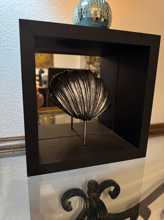 Set Of 2 Metal Art Framed Shell Modern Art Original