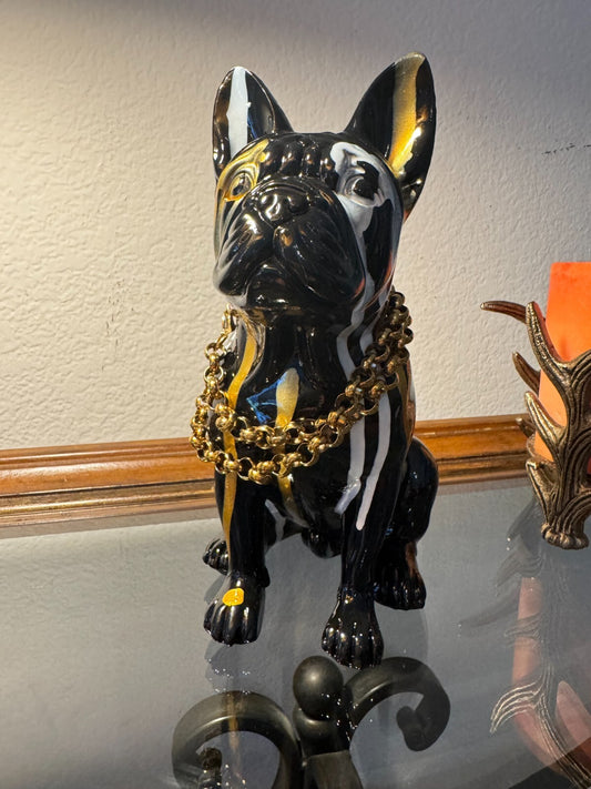 Elegant French Bulldog Resin Decorative Statue - Art Deco Style Perfect for Off