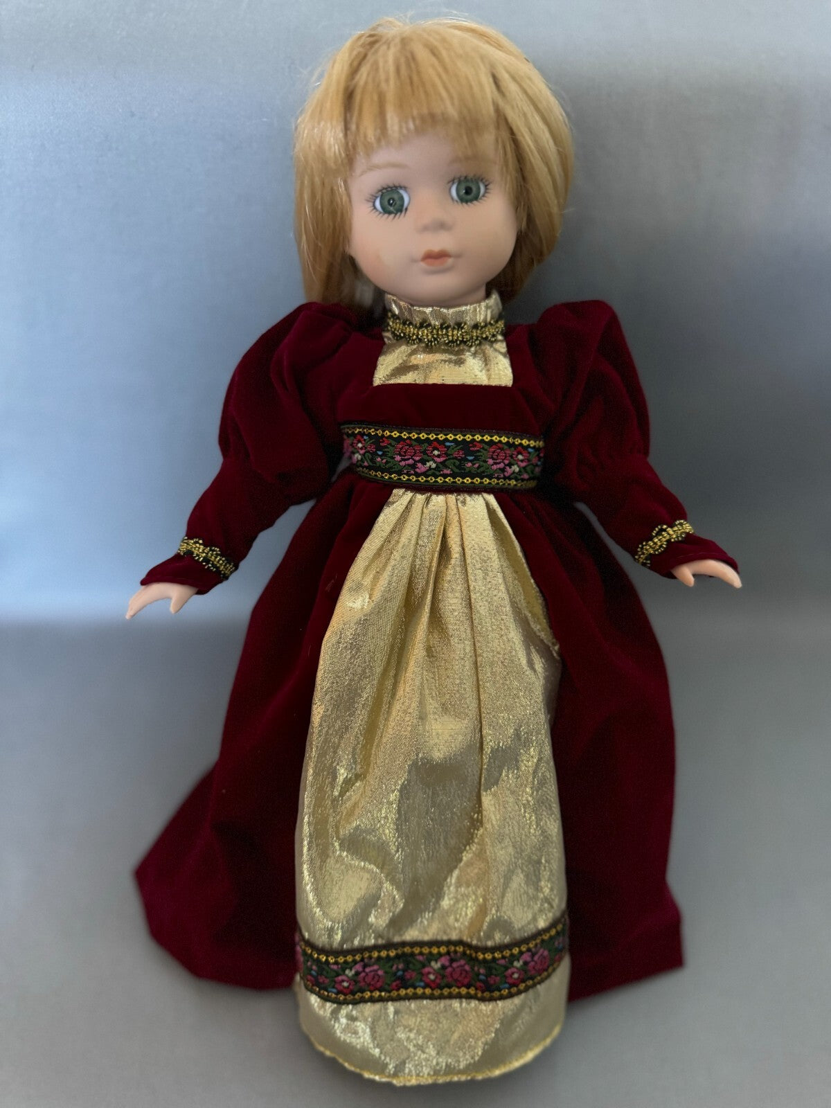 VTG 1995 Disney Princess Rapunzel Doll 12" Porcelain Brass Key Barbara Elizabeth