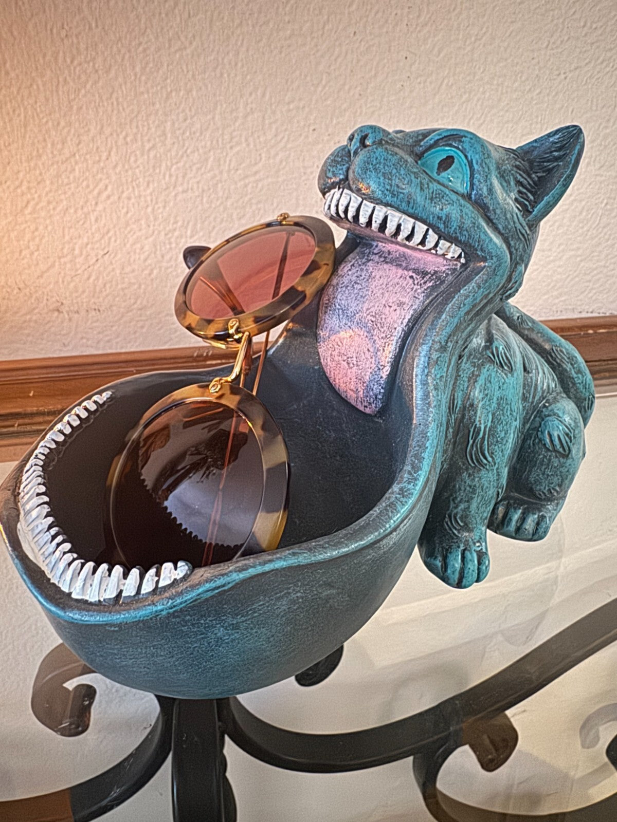 Big Mouth Storage Bowl Cat Statue, Halloween Decoration, Wide Mouth Storage Box,