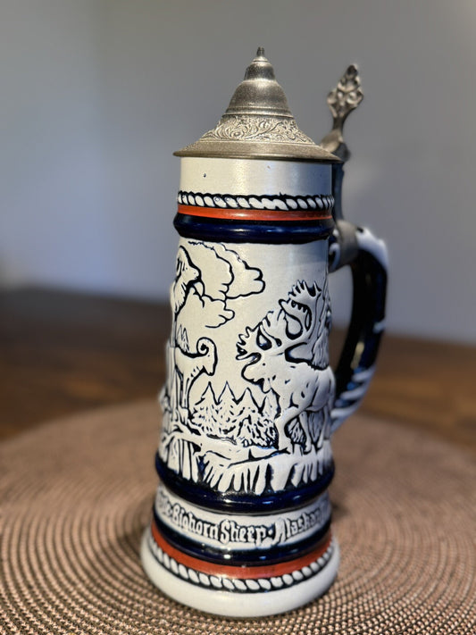 VINTAGE Original 1976 AVON WILD COUNTRY CERAMARTE LIDDED BEER STEIN