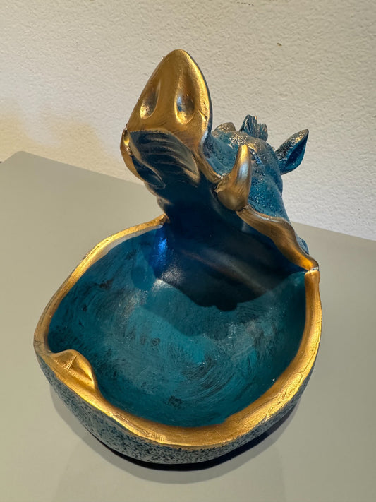 Charming Resin Boar Statue with Storage Tray - Perfect for Keys,