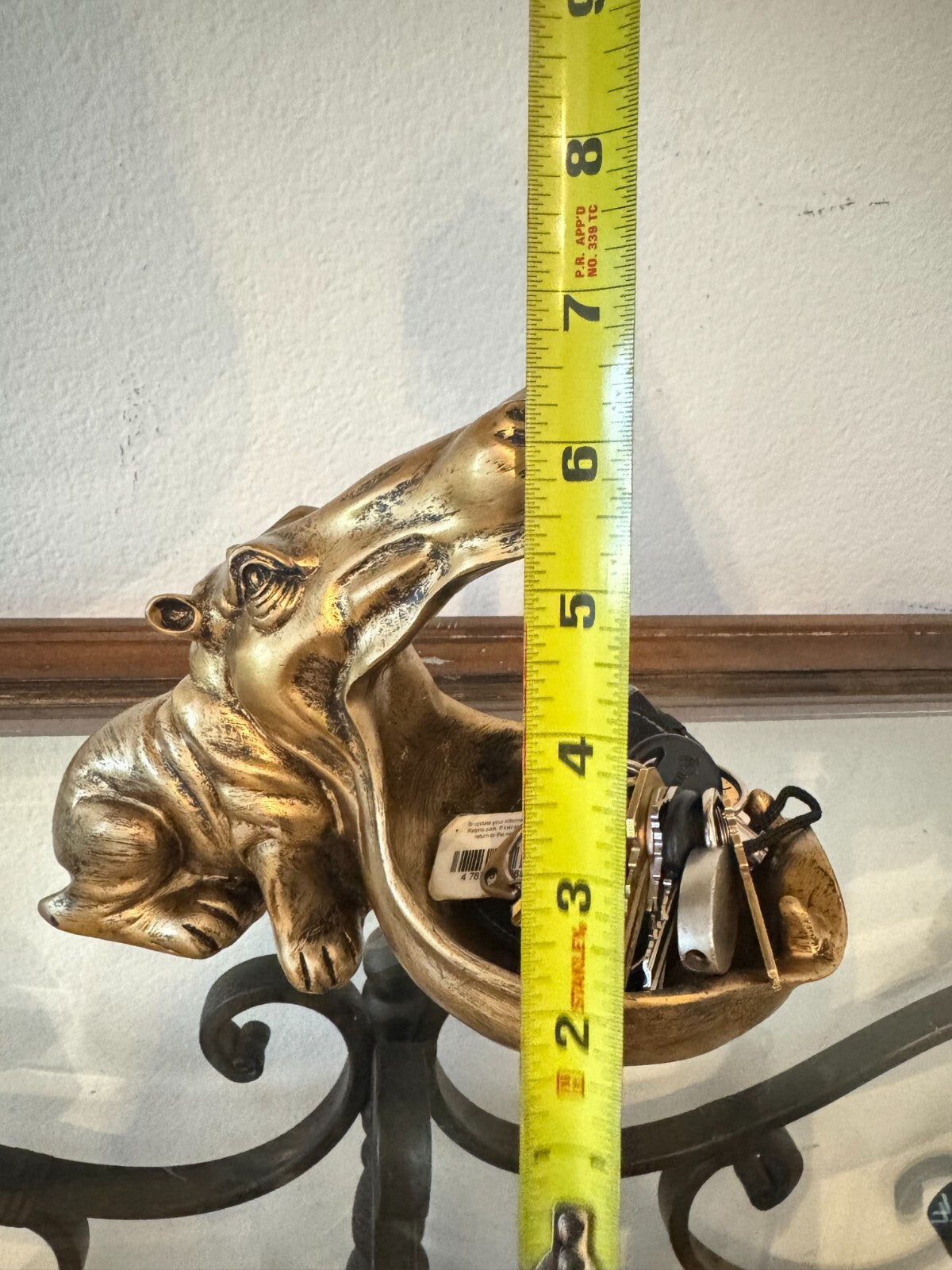 Golden Hippo Decorative Storage Tray - Stylish Home Decor Accessory for Key