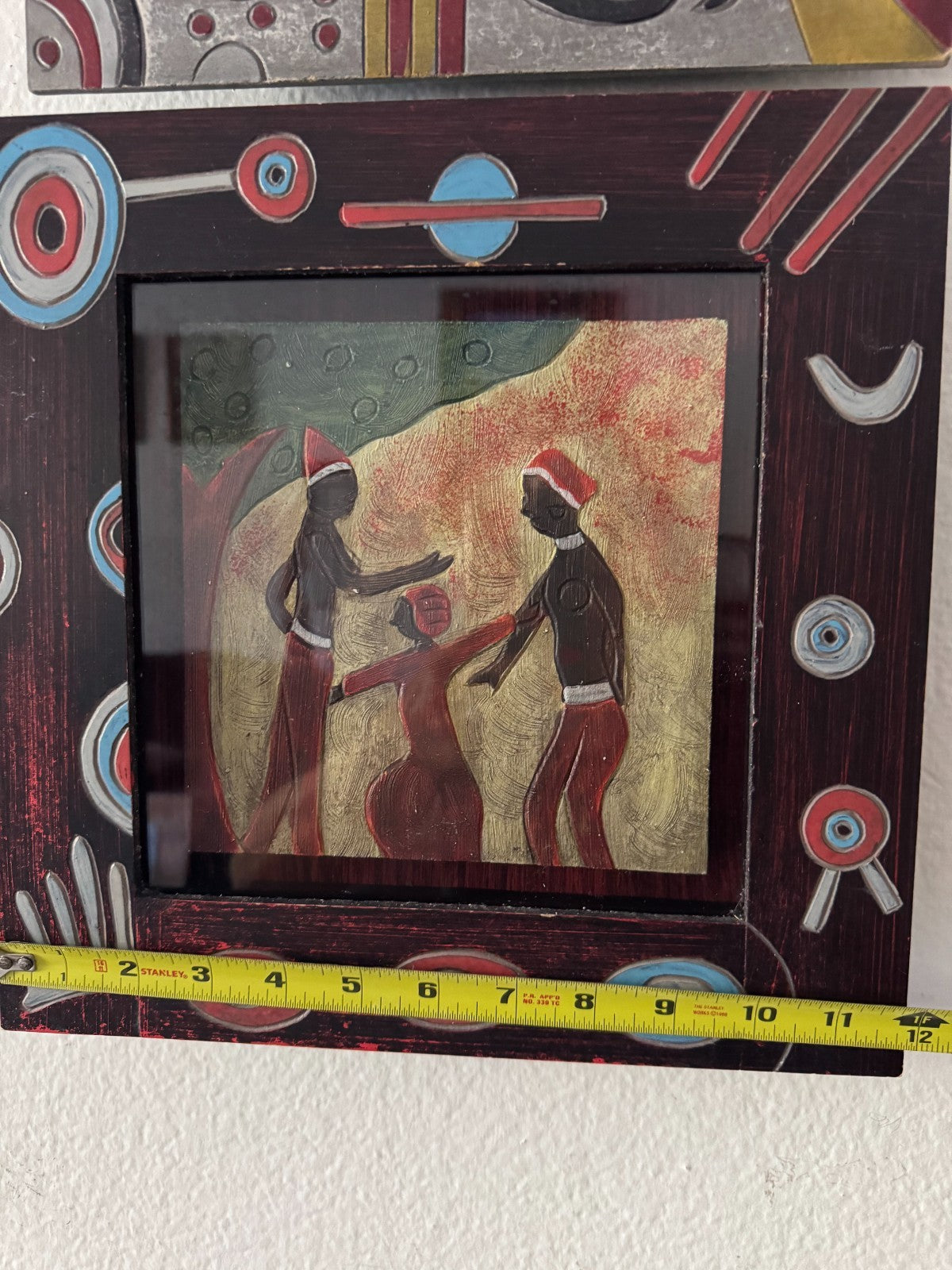Set of 2 African Tribal Framed Art Prints – Colorful Geometric Frames – 12”x12”