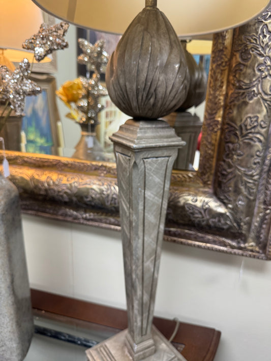 Heavy Cast Metal Table Lamps – Pair – Tall Traditional Column Design – Vintage Inspired Lighting – Classic Decor