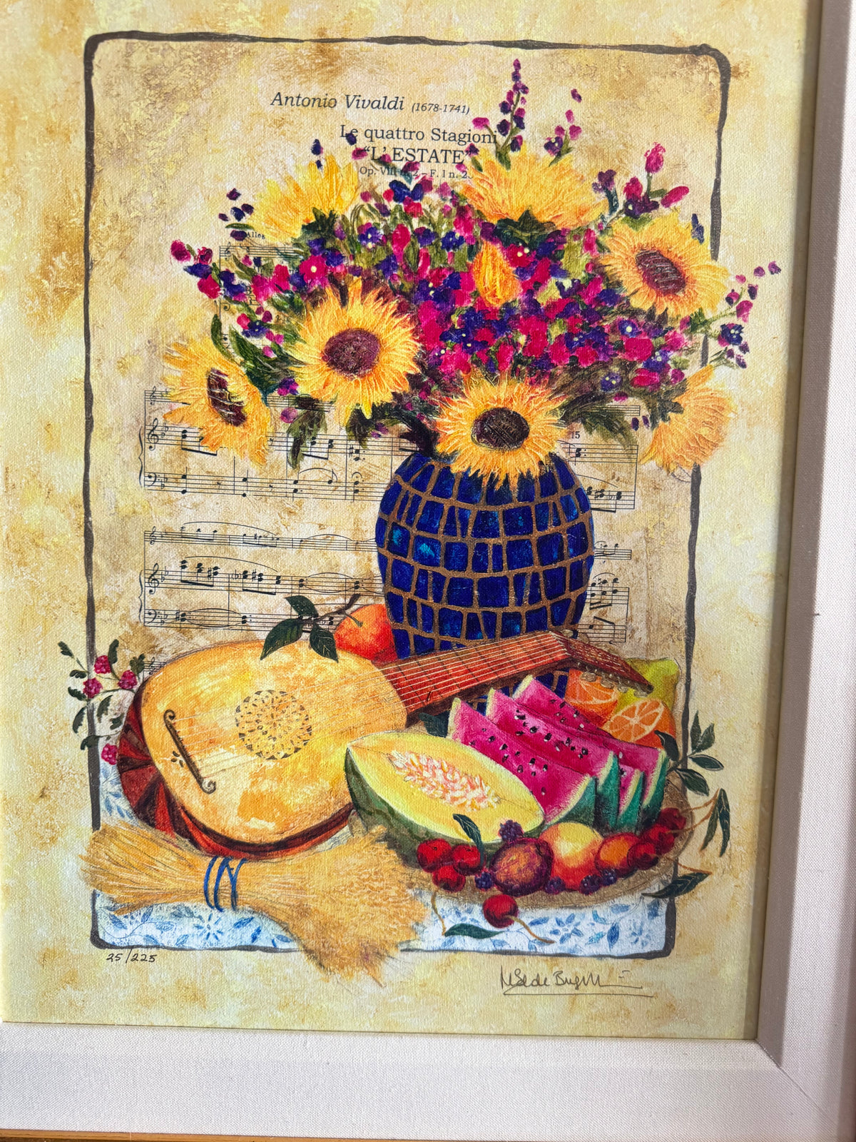 🌻 Marisol Bustamante “Summer” Limited Edition Canvas Art in Ornate Gold Frame