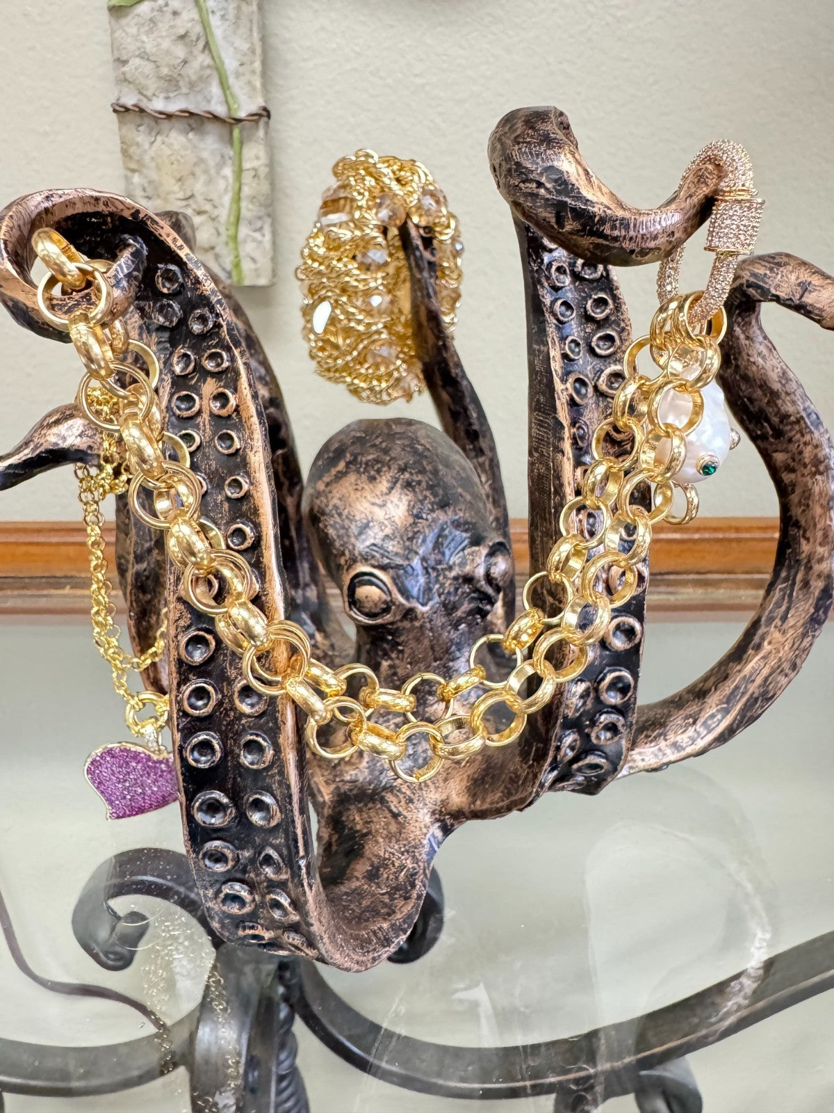 Octopus Resin Sculpture Organizer – Nautical Tentacle  Holder