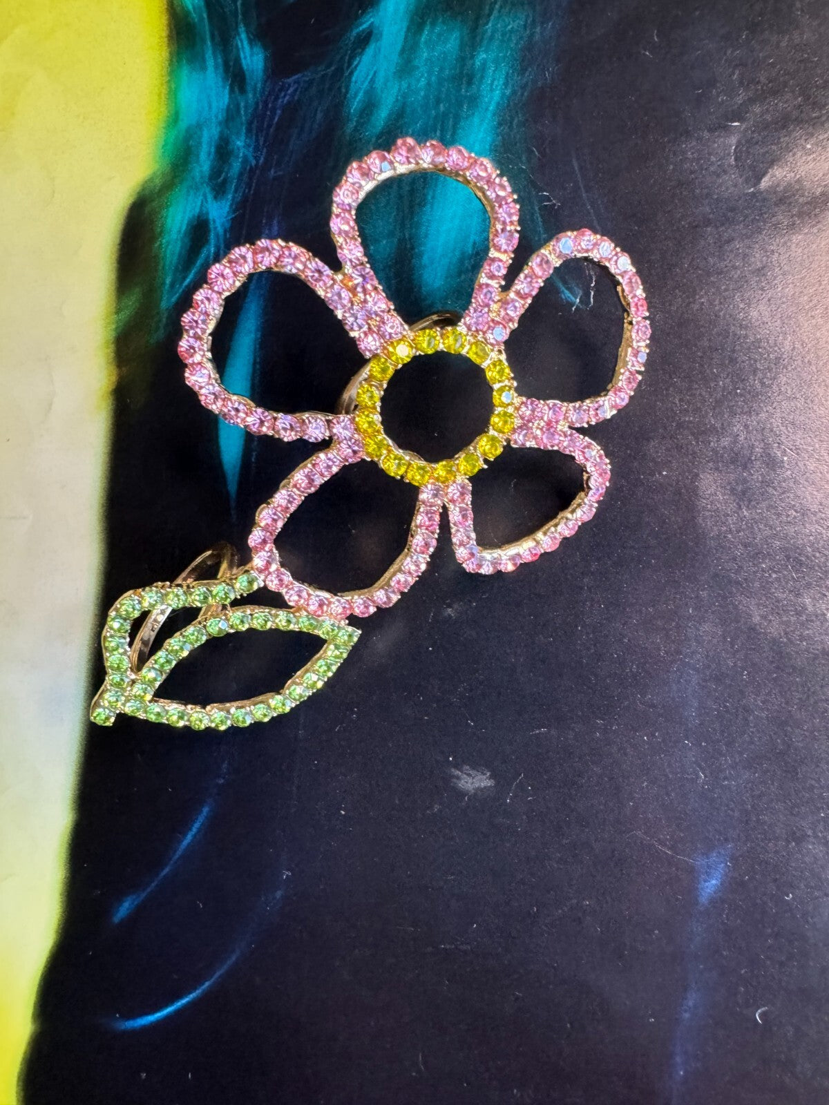 Rhinestone Flower Necklace with Ring | Fashion Jewelry |Free Shipping 2-5 Day