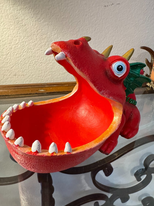 Resin Red Dragon Unique Storage for Keys, Coins, or Candy