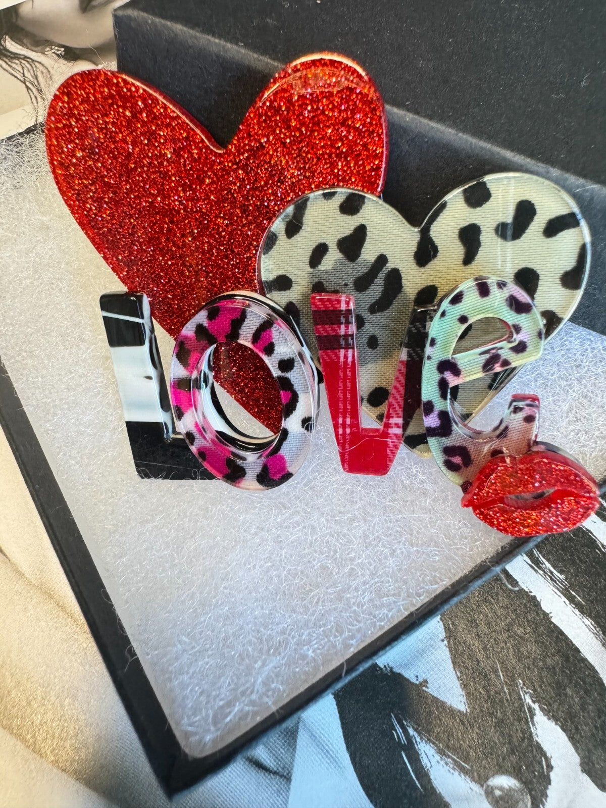 Acrylic Love Heart Brooch| Gift Box |Women Unisex |Free Shipping 2-5 Day