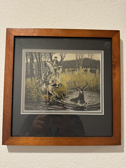 Vintage Silk Gobelin “Royal HUNTING” Wall Art Home Decor