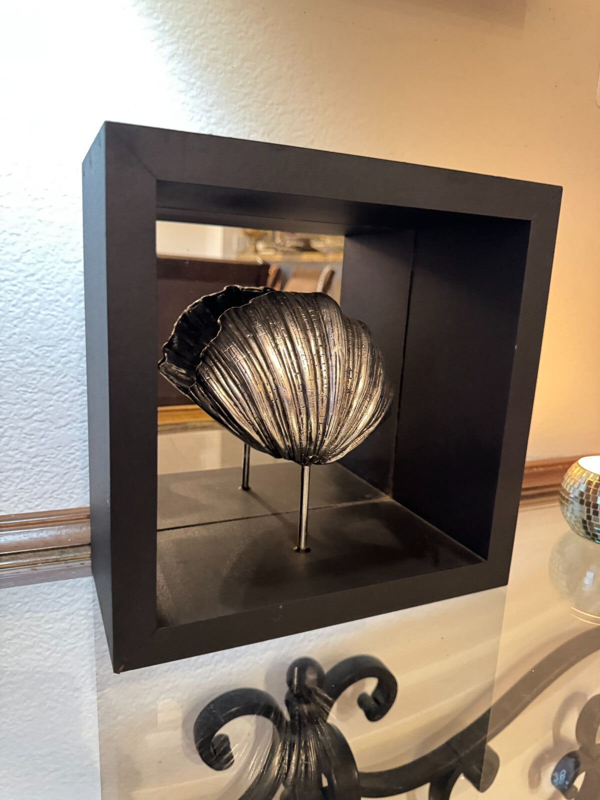 Set Of 2 Metal Art Framed Shell Modern Art Original