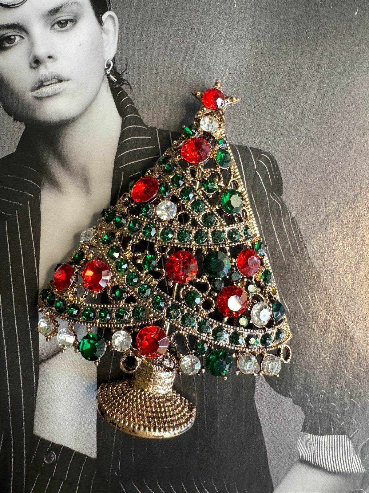 Christmas Tree Brooch Pendant|  Gift Box Women unisex| Free Shipping 2-5 Day