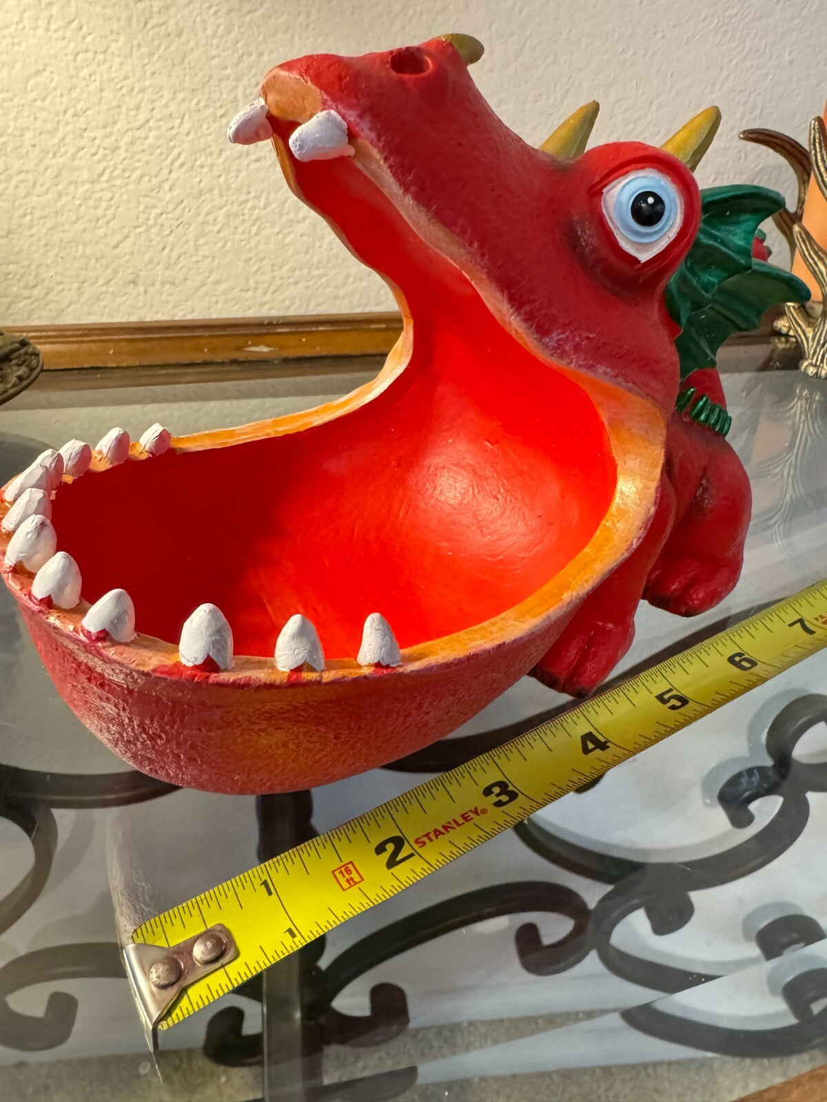 Resin Red Dragon Unique Storage for Keys, Coins, or Candy