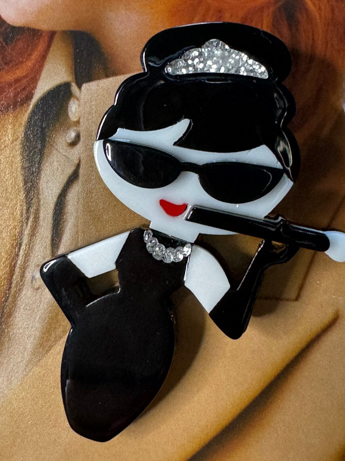 Lady Acrylic  Brooch  Gift Box Women Girl Fashion Pin Free Shipping 2-5 Days