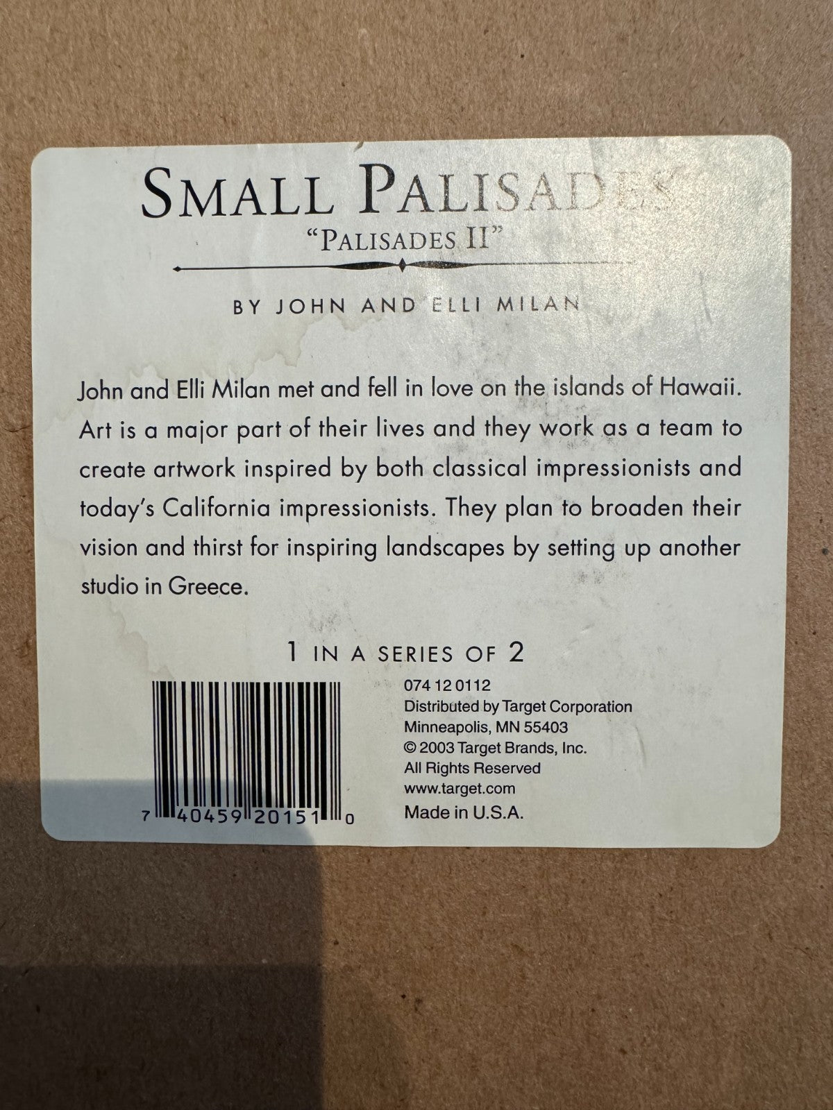 “Small Palisades II” Framed Art by John & Elli Milan – 19x22