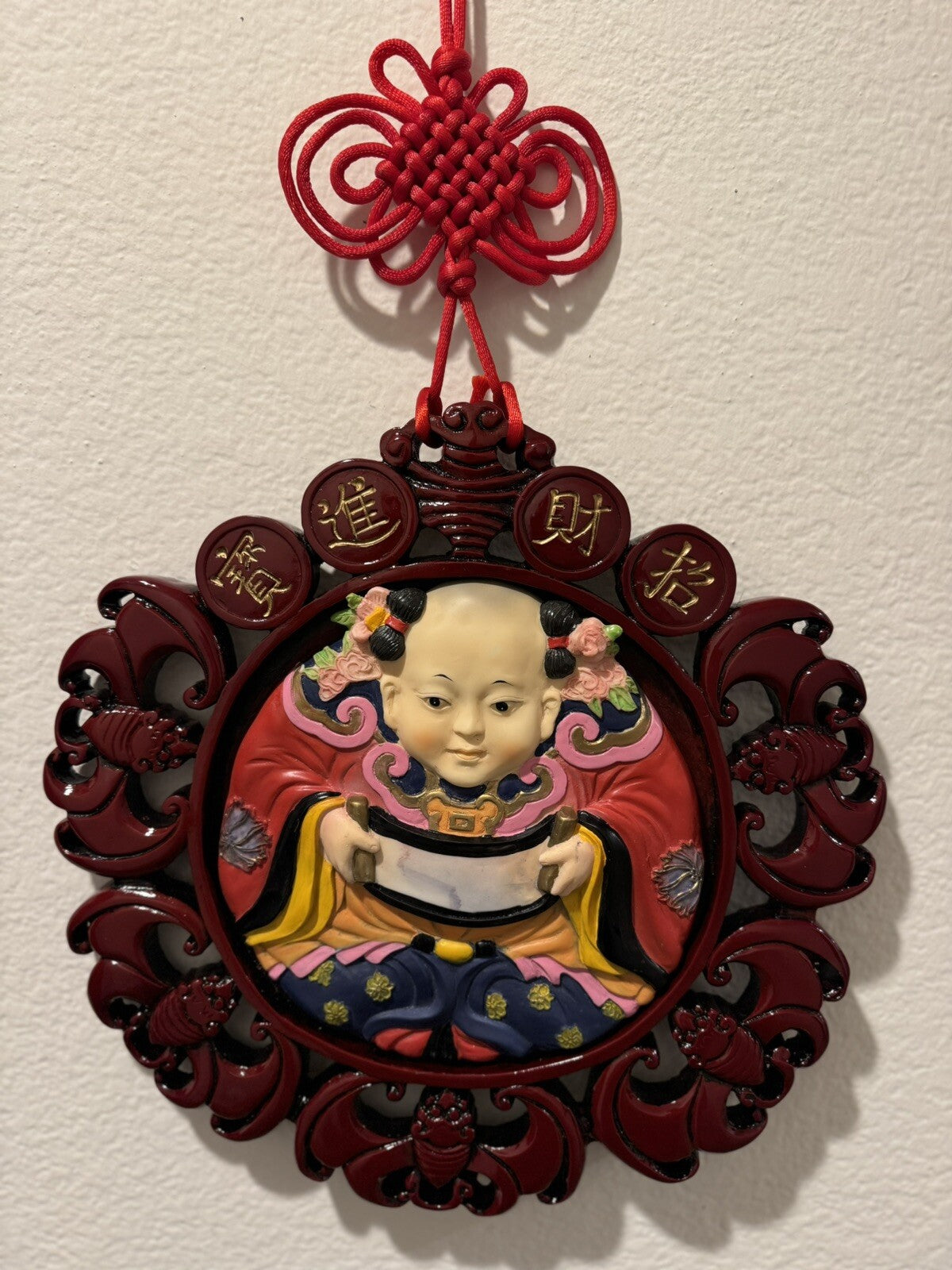 Chinese Opera Mask Wall art Handcrafted 3D Framed Artwork Traditional Decor