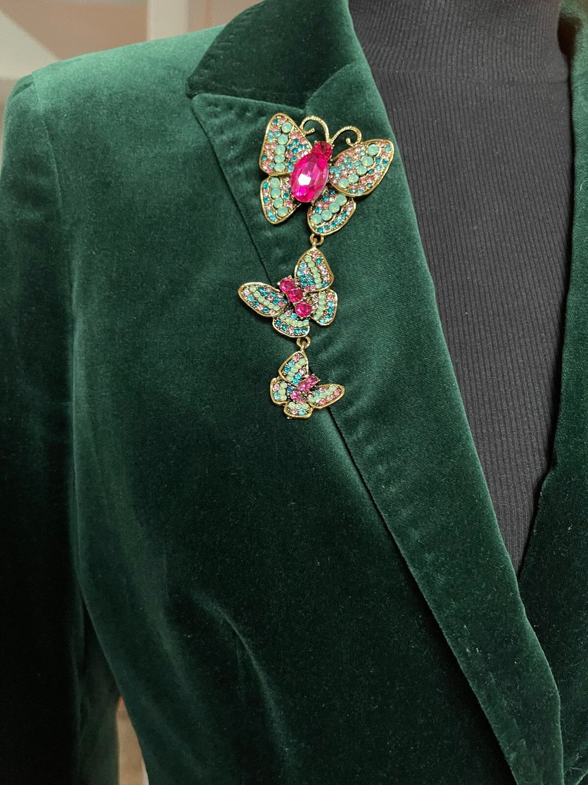 Long Butterly Pendant Brooch Gift Box Women Pin  Free  Shipping 2-5 Days