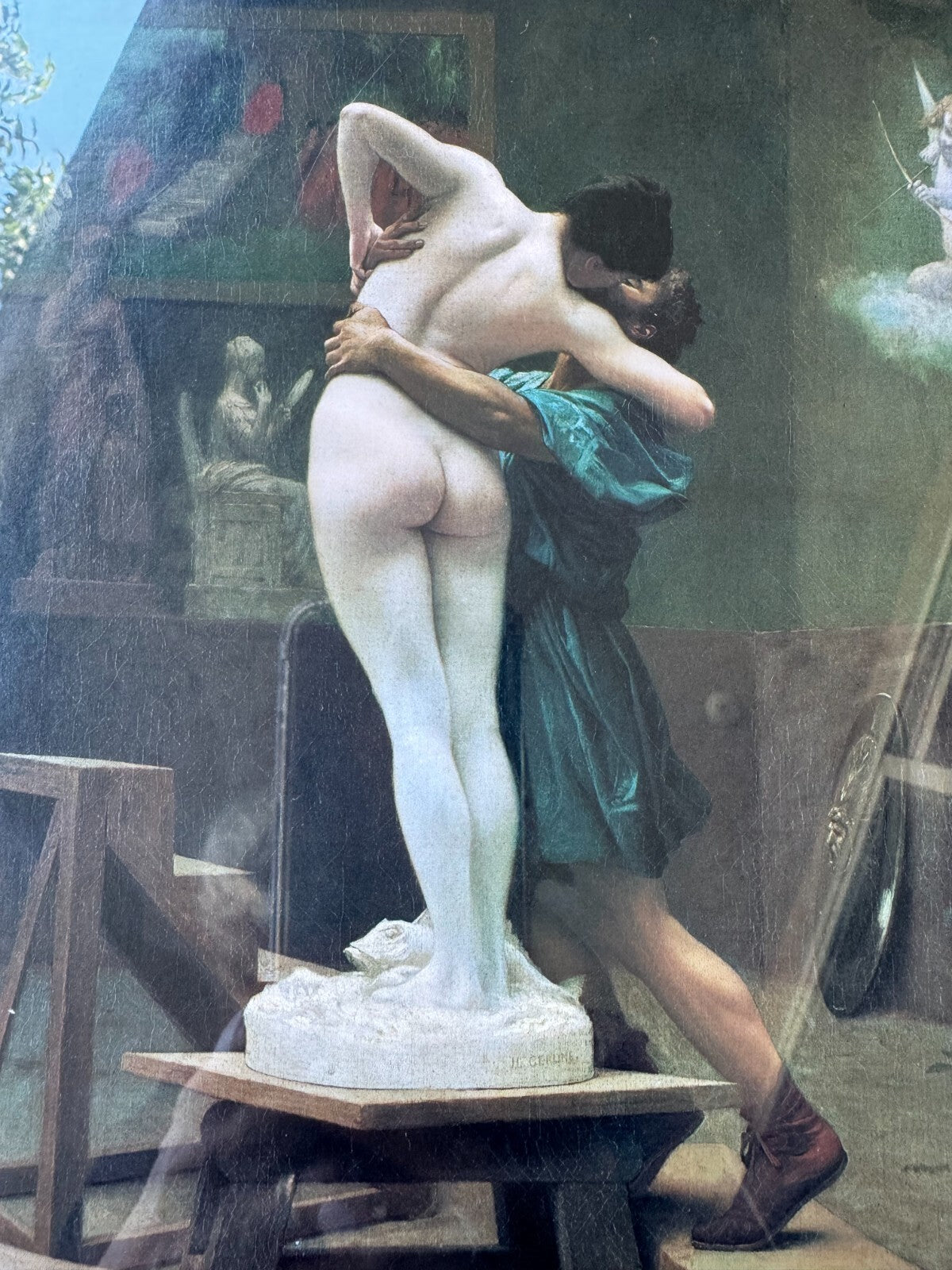 Framed Print of Jean-Léon Gérôme’s “Pygmalion and Galatea” Classic Romantic Art