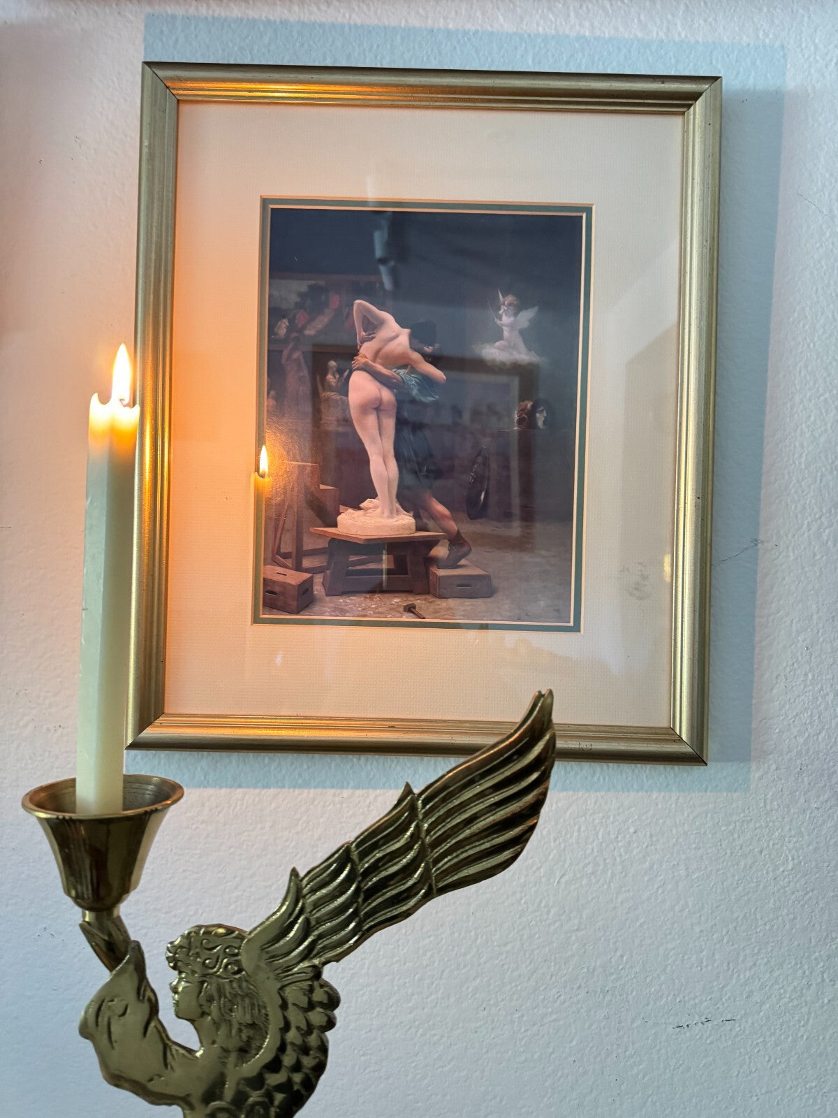 Framed Print of Jean-Léon Gérôme’s “Pygmalion and Galatea” Classic Romantic Art
