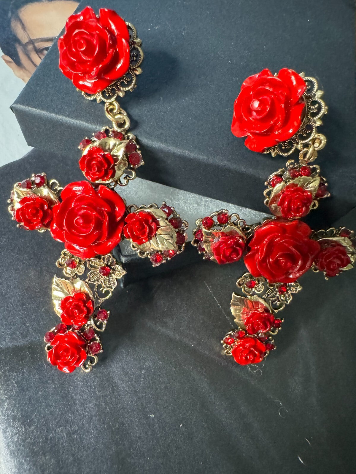 Roses Cross Earring| Fashion Vintage Accessory|  Pin Free Shipping 2-5 Days