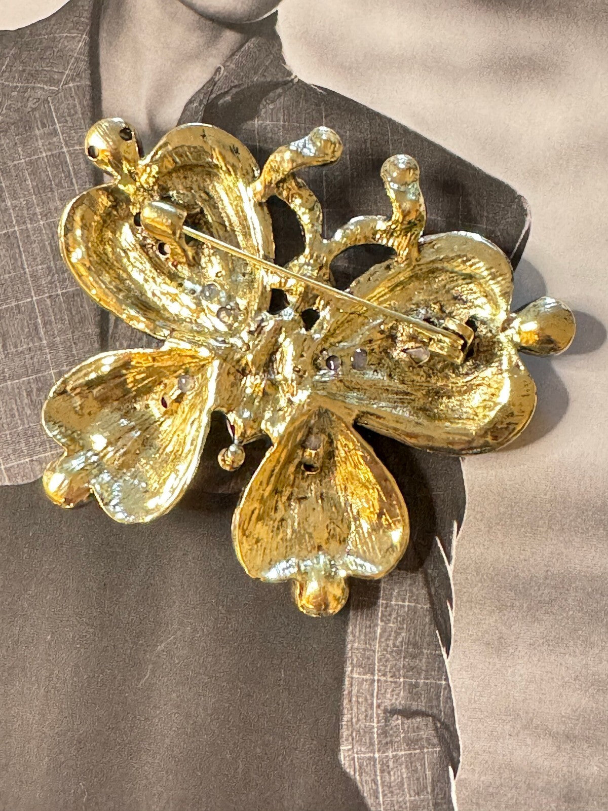 Rhinestone Butterfly Brooch Women Unisex Pin Party Casual Free Shipping