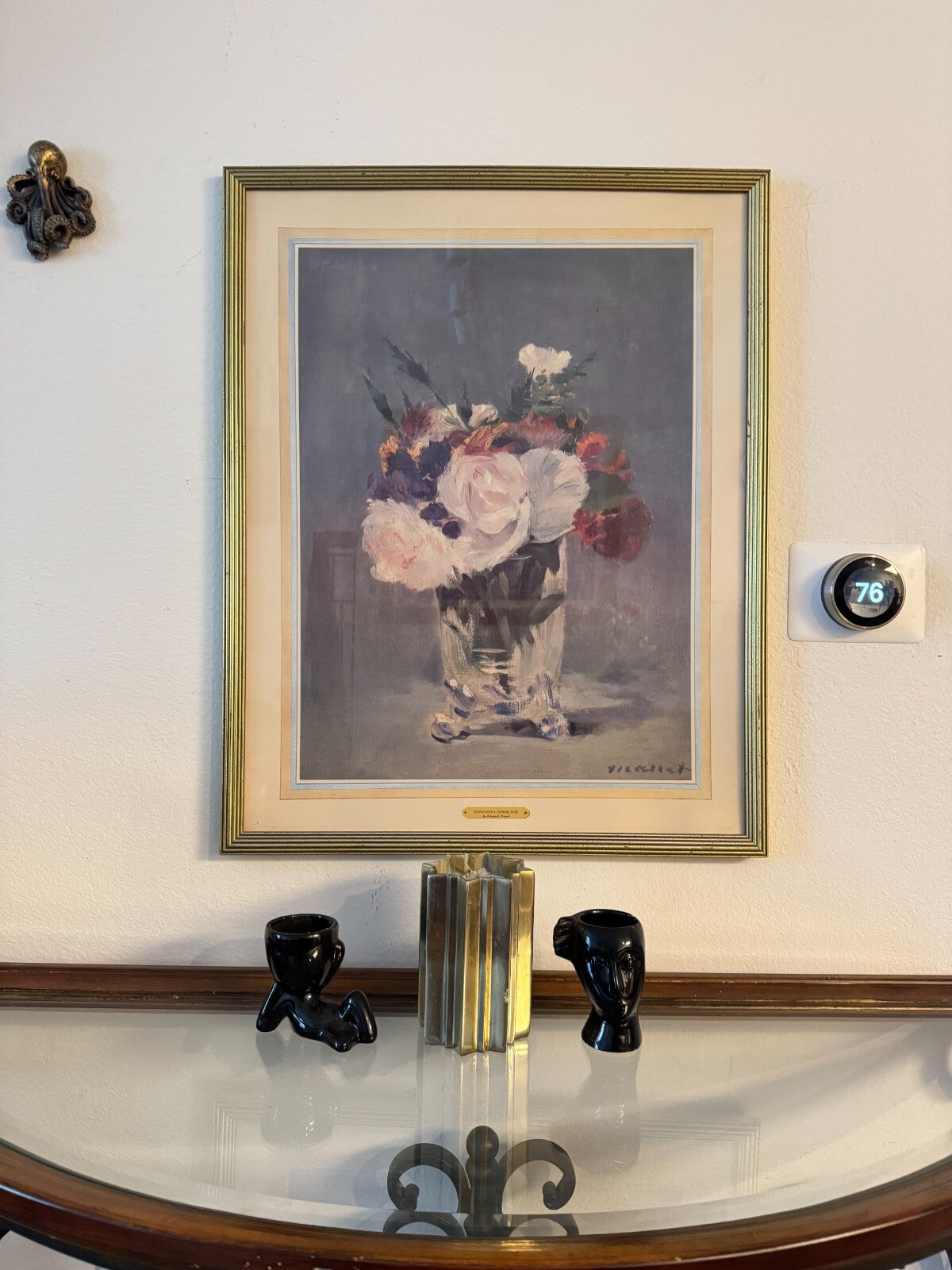 Vintage Framed Print – “Flowers in a Crystal Vase” by Edouard Manet – Gold Frame