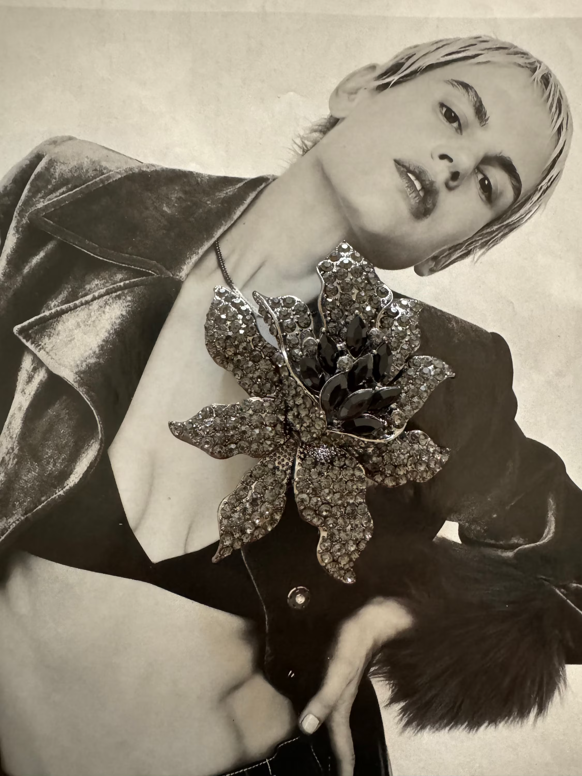 Black  Orchid Brooch Gift Box Women Unisex  Pin Vintage  Free Shipping 2-5 Days