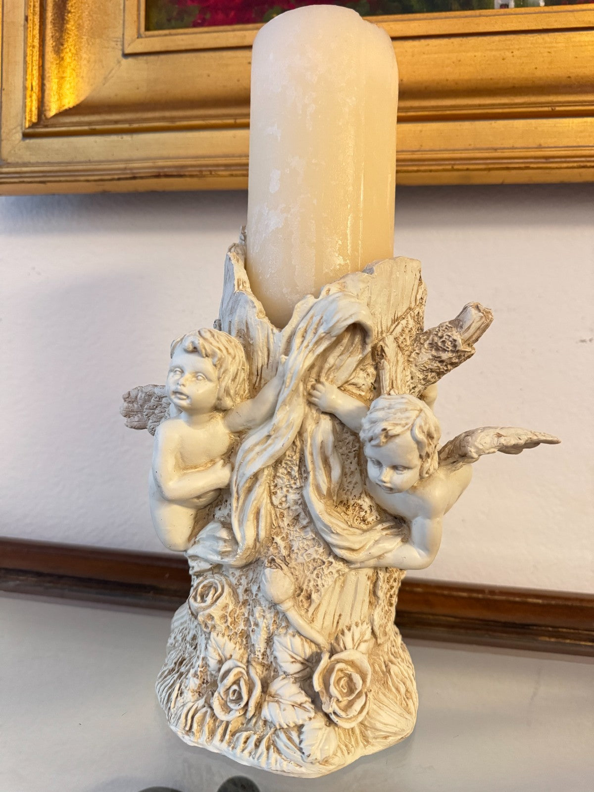 Angel Vase or Candle Holder Resin 8 Tall