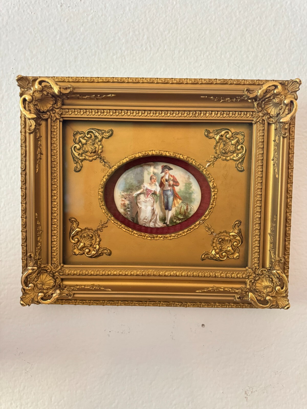 Jean-Honoré Fragonard  Antiquity  Painting on Porcelain in Ornate Gold Frame –