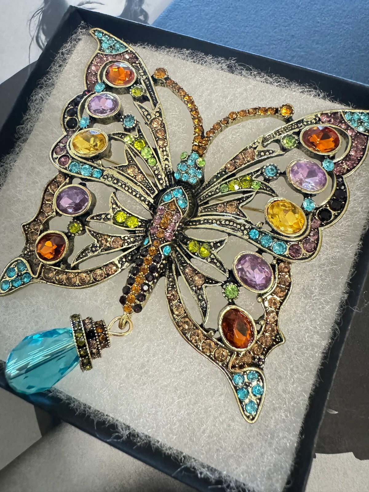 Rhinestone Butterfly Brooch Women Unisex Pin Party Casual