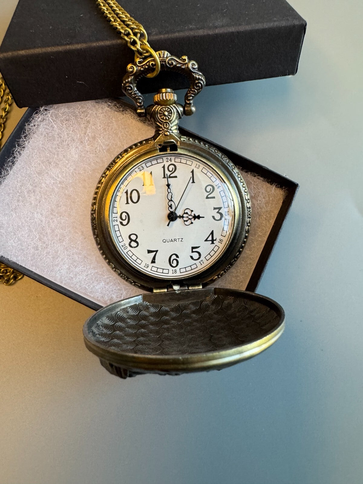 Bronze Dinosaur Embossed Pocket Watch. With Chain.Unisex . Gift and Souvenir