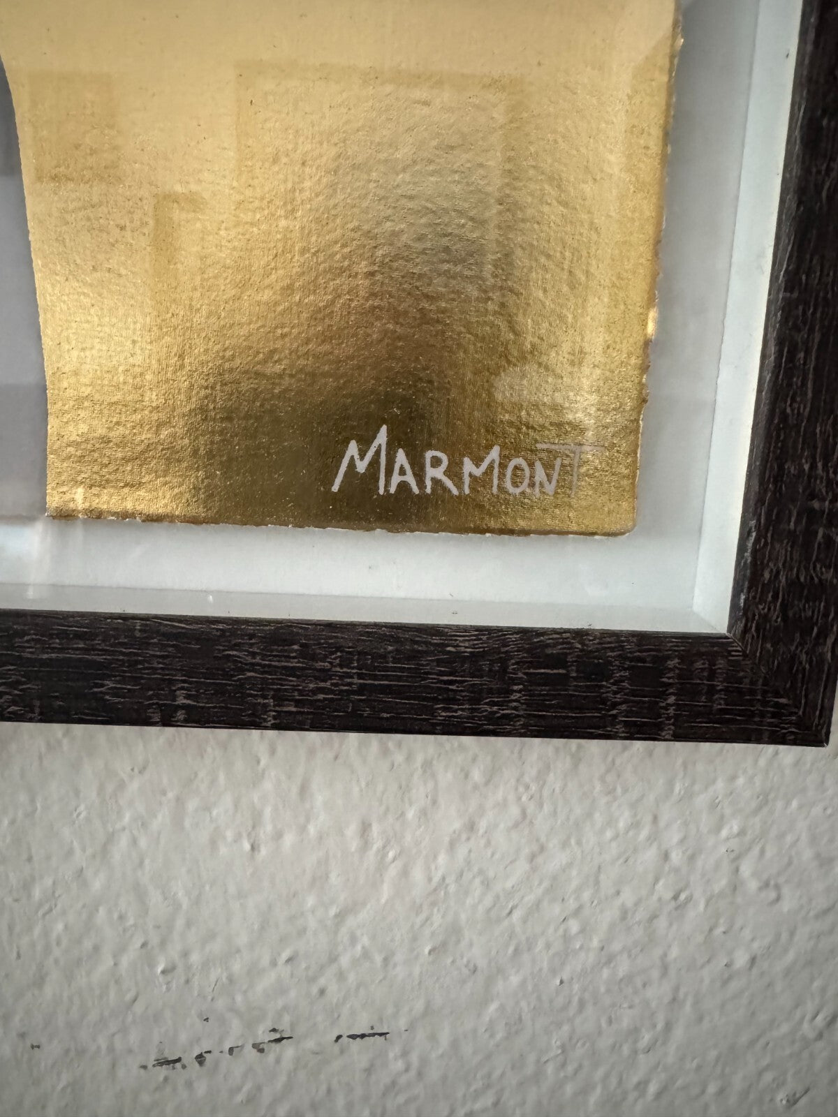 Framed Modern Art Print by Marmont – Floral & Gold Abstract Portrait – 24” x 24”