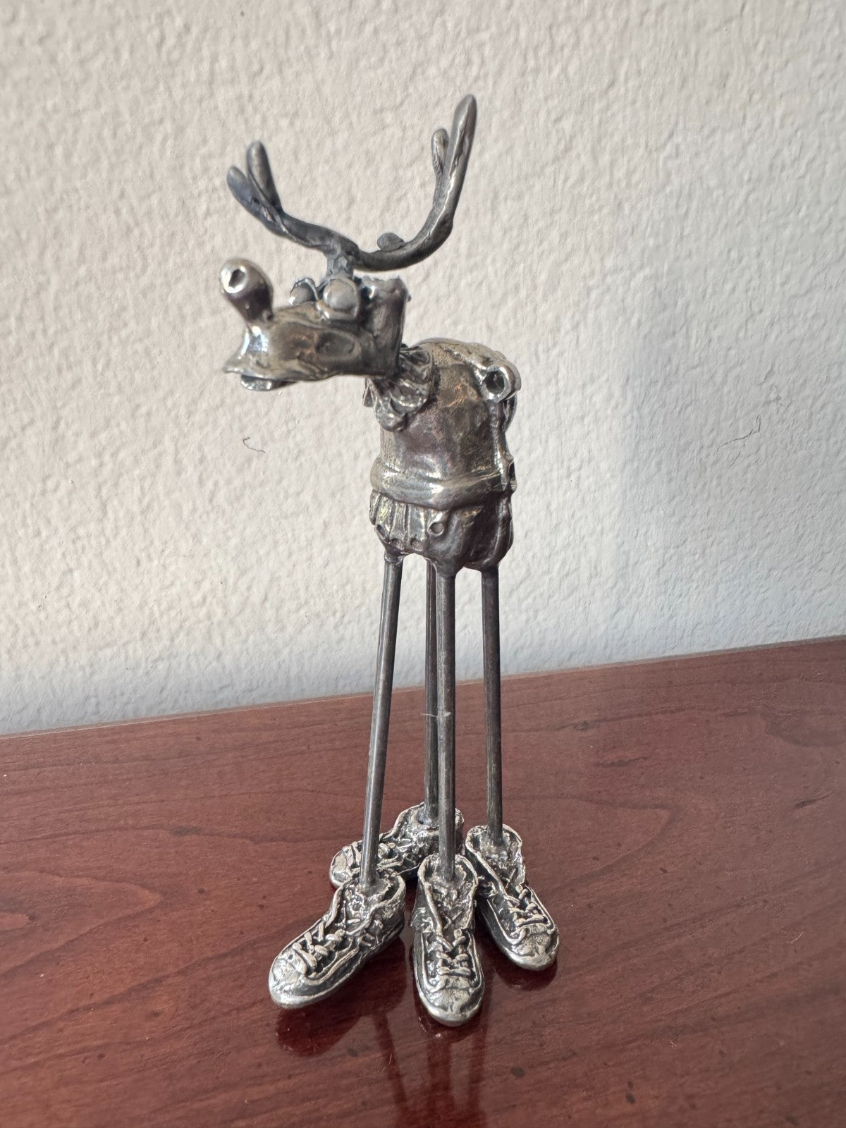 Whimsical Metal Christmas Sleigh & Reindeer Set – Silver-Plate  Holiday