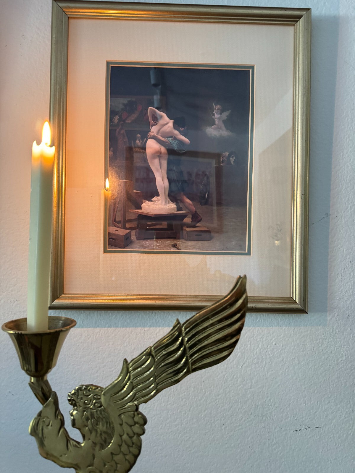 Framed Print of Jean-Léon Gérôme’s “Pygmalion and Galatea” Classic Romantic Art