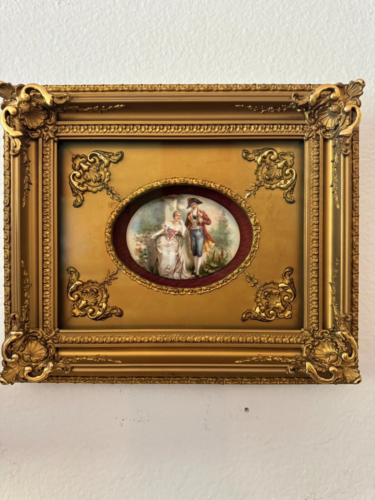 Jean-Honoré Fragonard  Antiquity  Painting on Porcelain in Ornate Gold Frame –