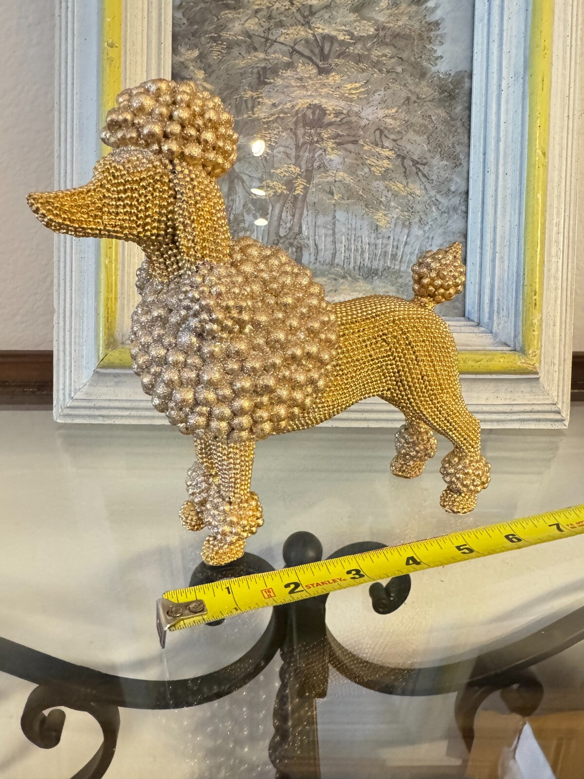 Adorable Poodle Sculpture Resin And Beads, Perfect For Home Decor  And Offices.