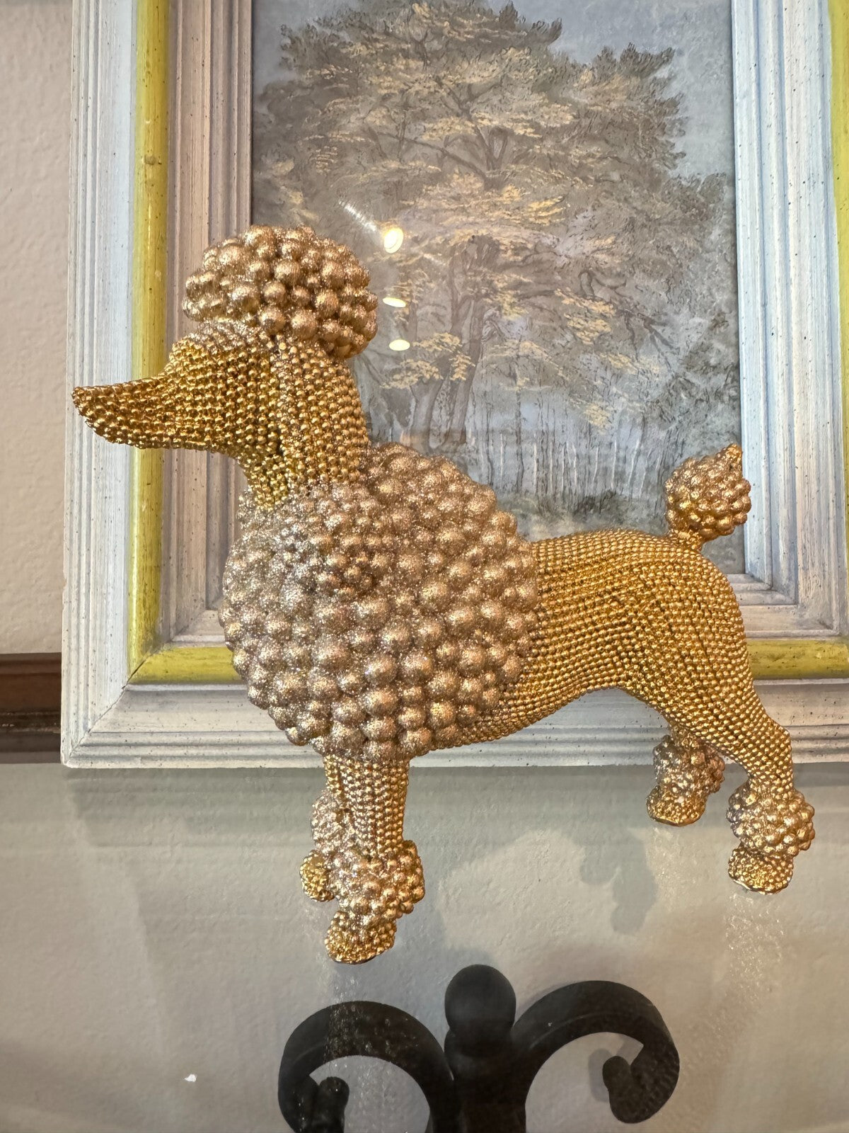 Adorable Poodle Sculpture Resin And Beads, Perfect For Home Decor  And Offices.
