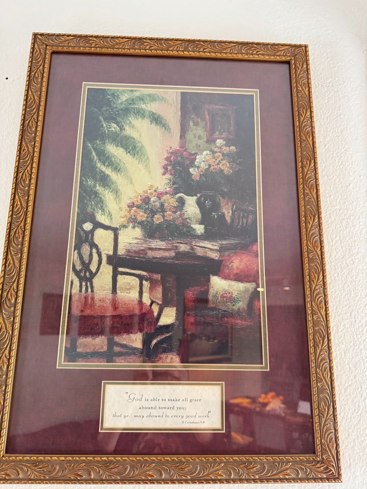 2pcs Framed Christian Wall Art Prints – Piano & Floral Room