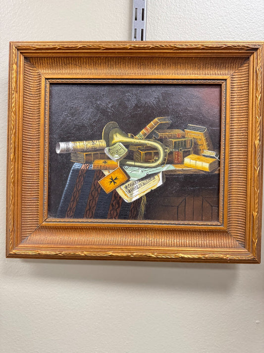 Music Literature Still Life Oil Painting 13'x10'' Style  William Michael Harnett