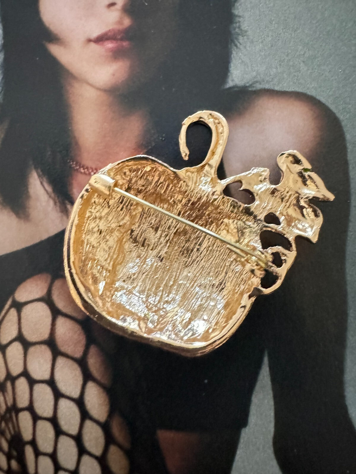 Rhinestone Pumpkin Brooch Halloween Party Pin Women unisex Free Shipping