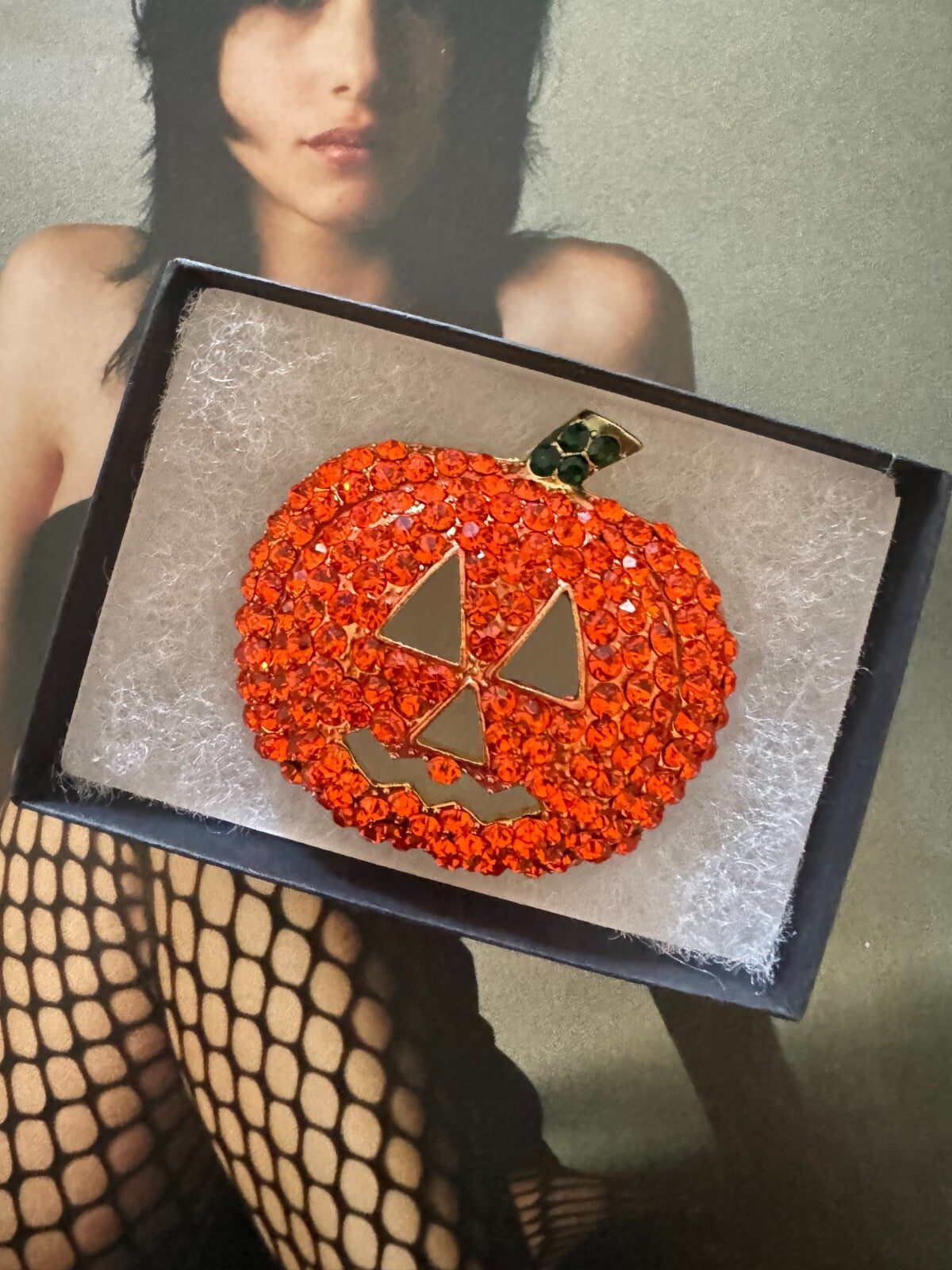 Rhinestone Pumpkin Brooch Halloween Party Pin Women unisex Free Shipping 2-5 Day